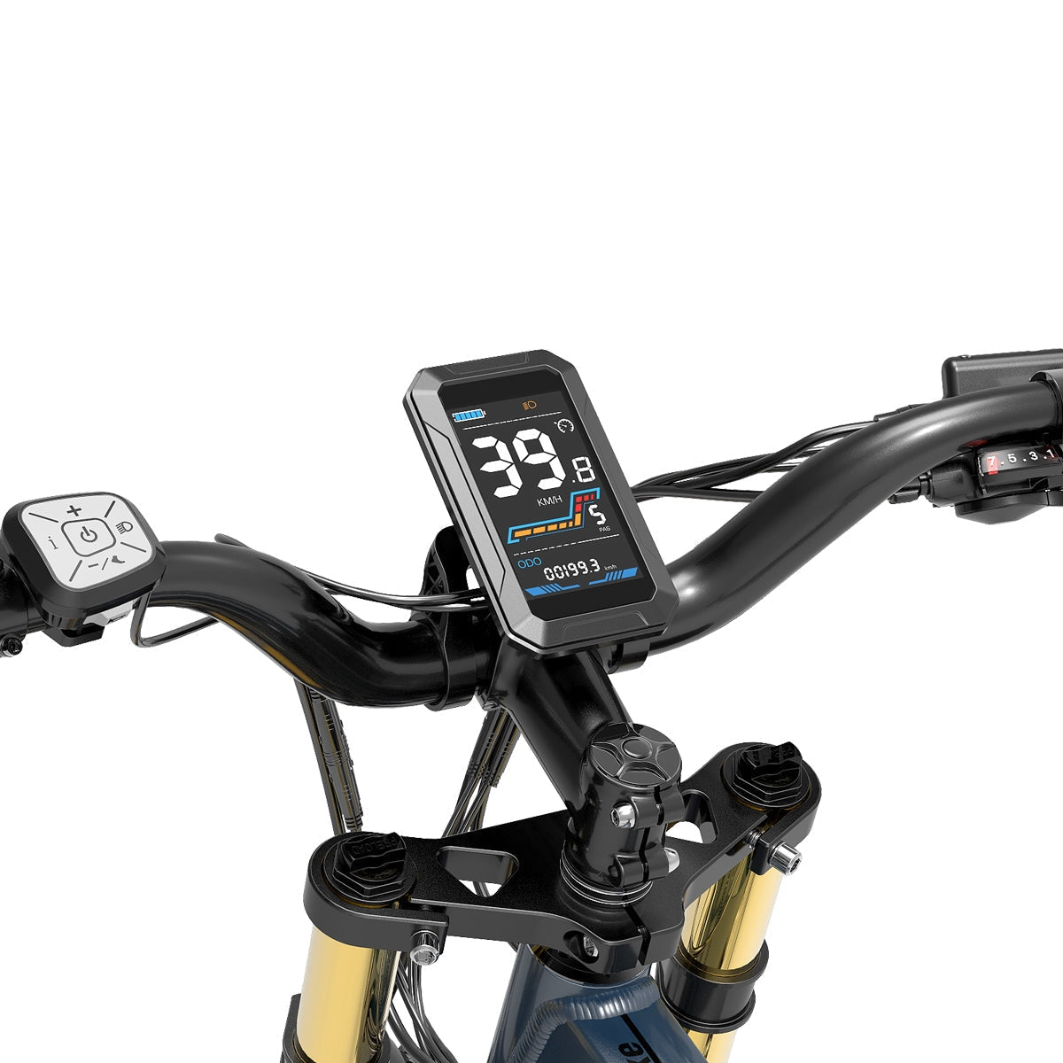 LANKELEISI RV700 Explorer electric hunting bike with rugged frame, fat tires, and handlebar lights for outdoor adventure and hunting.